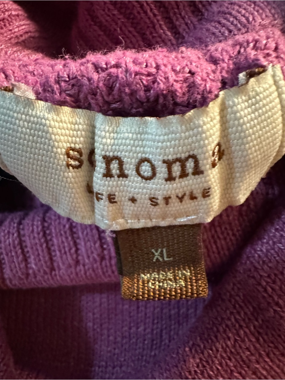 Sonoma Lavender Pink Waffle-Knit Hooded Sweater - Picture 3 of 3